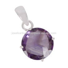 Natural Amethyst Gemstone 925 Sterling Silver Pendant